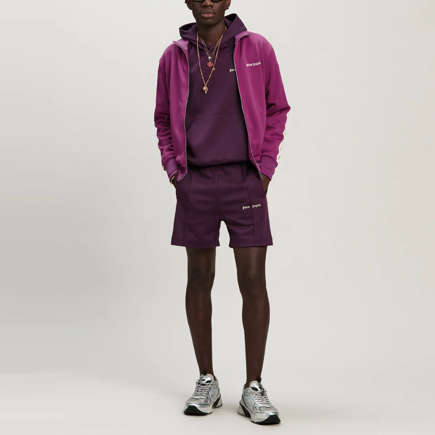 Кардиган Palm Angels Classic Logo Track Jacket Purple Off White